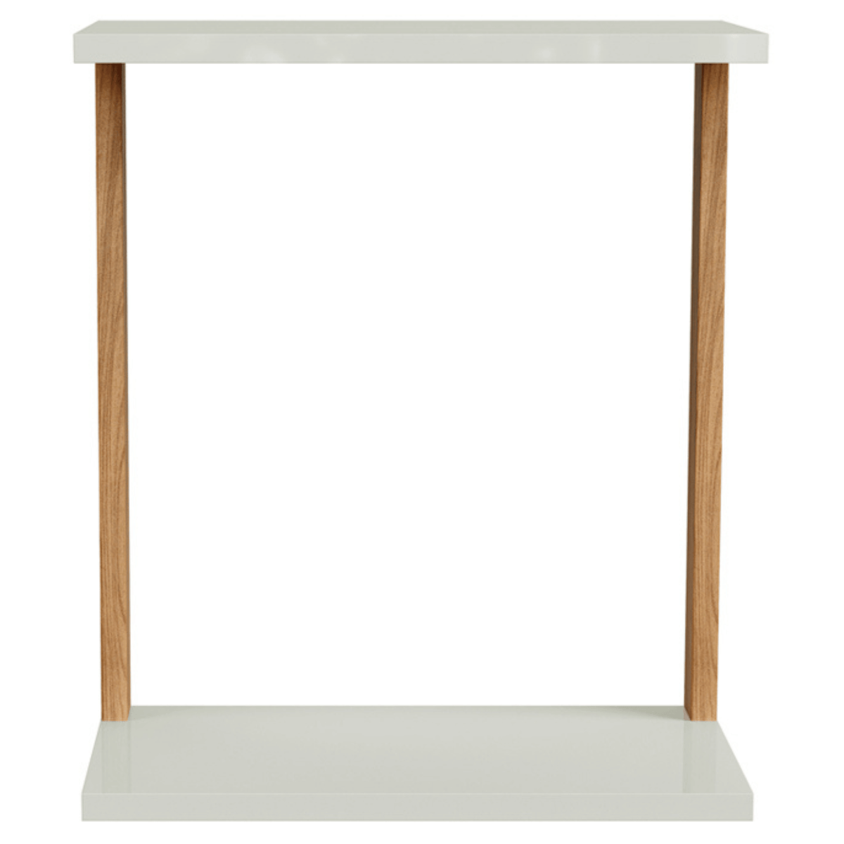 Mesa de Apoio para Sofá Dalla Costa F36 100% MDF Off White e Freijó
