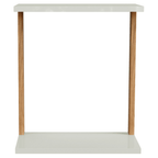 Mesa de Apoio para Sofá Dalla Costa F36 100% MDF Off White e Freijó