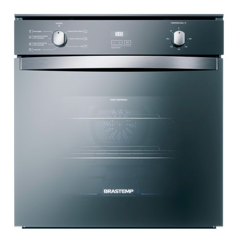 Forno de Embutir Elétrico Brastemp 84L BOC84AR Convecção Grill Timer Touch Inox Espelhado 220V
