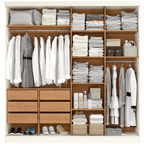 Roupeiro T592 Kappesberg 220cm 2 Portas Correr Flex Off White e Canela