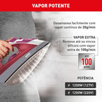 Ferro a Vapor Arno SteamGliss com Spray FSGC Rosa com Branco 220V