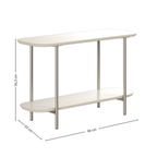 Mesa de Apoio para Sofá Lux Província 90cm Off White e Champanhe