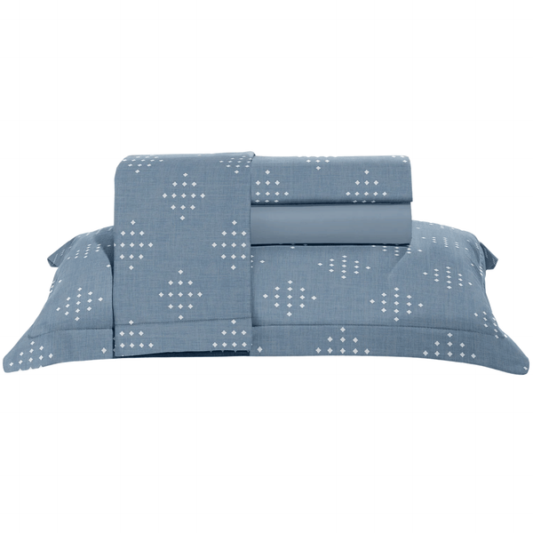 Jogo de Roupa de Cama Queen 4 Peças Hedrons Toque de Algodão Vector