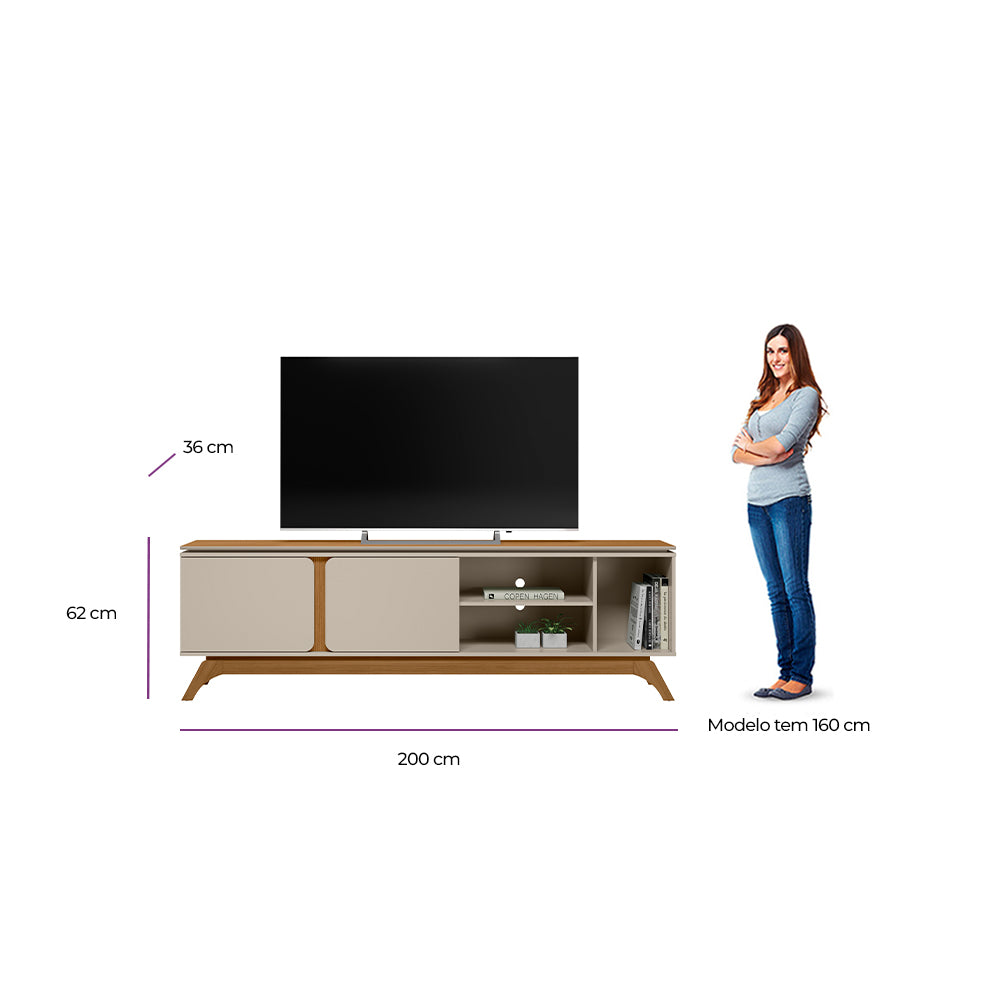 Rack Istambul Linea 200cm Nature e Off White