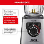 Liquidificador Arno 2L Ultraforce Pro LN93 Jarra em Vidro 1100W Inox 220V