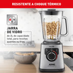 Liquidificador Arno 2L Ultraforce Pro LN93 Jarra em Vidro 1100W Inox 220V