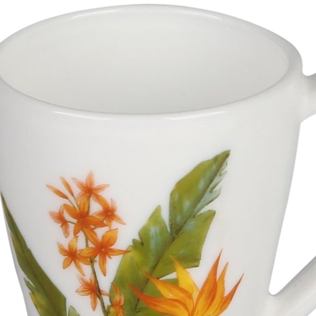 Caneca em Vidro Opalino Flora Full-Fit 350ml Lírio
