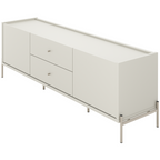Rack Jasper Província 185cm 2 Portas e 2 Gavetas Off White Fosco com Champanhe