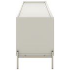 Rack Jasper Província 185cm 2 Portas e 2 Gavetas Off White Fosco com Champanhe