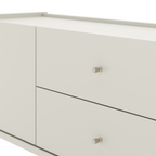Rack Jasper Província 185cm 2 Portas e 2 Gavetas Off White Fosco com Champanhe