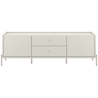 Rack Jasper Província 185cm 2 Portas e 2 Gavetas Off White Fosco com Champanhe