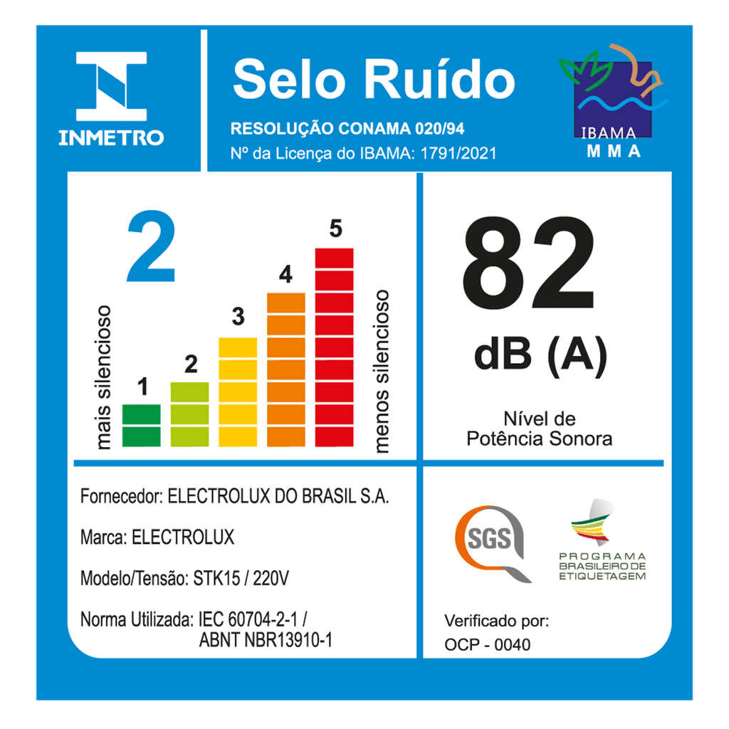 Aspirador de Pó Vertical 2 em 1 Electrolux STK15 Preto 220V