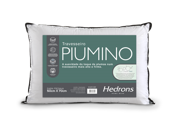 Travesseiro Hedrons Piumino 50x70cm Branco