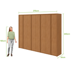 Roupeiro Ergon Lopas 8 Portas 270cm 100% MDF Amêndoa Clean