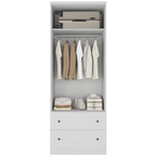 Roupeiro Fort Mambel 81cm 100% MDF 2 Portas 2 Gavetas Branco