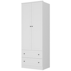 Roupeiro Fort Mambel 81cm 100% MDF 2 Portas 2 Gavetas Branco