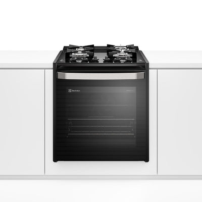Fogão de Embutir 4 Bocas Electrolux Preto Experience FE4EP com Mesa de Vidro, PerfectCook360 e VaporBake 220V