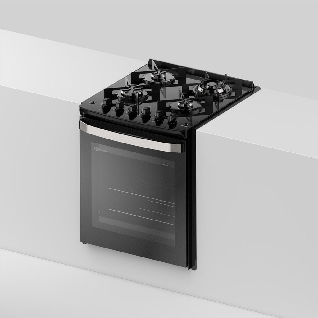 Fogão de Embutir 4 Bocas Electrolux Preto Experience FE4EP com Mesa de Vidro, PerfectCook360 e VaporBake 220V