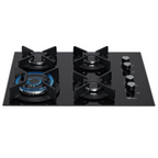 Cooktop Infinity à Gás Fischer 4 Bocas Grades em Ferro Fundido Tripla Chama Preto Bivolt