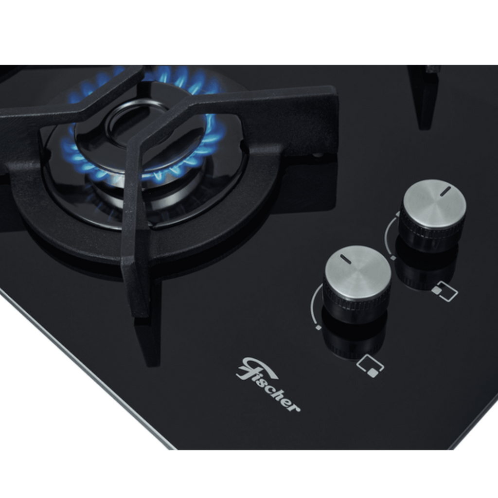 Cooktop Infinity à Gás Fischer 4 Bocas Grades em Ferro Fundido Tripla Chama Preto Bivolt