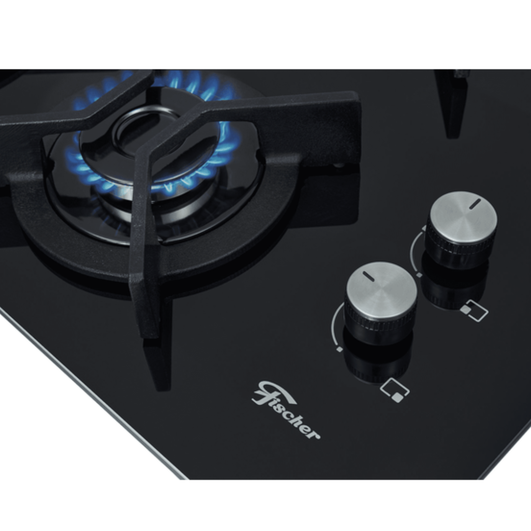 Cooktop Infinity à Gás Fischer 4 Bocas Grades em Ferro Fundido Tripla Chama Preto Bivolt
