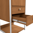 Armário Industrial Closet LI051 Kappesberg 48cm 1 Porta 2 Gavetas  Canela e Branco