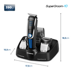 Aparador de Pelos BG-03 Mondial Super Groom 10 em 1 Preto e Azul Bivolt