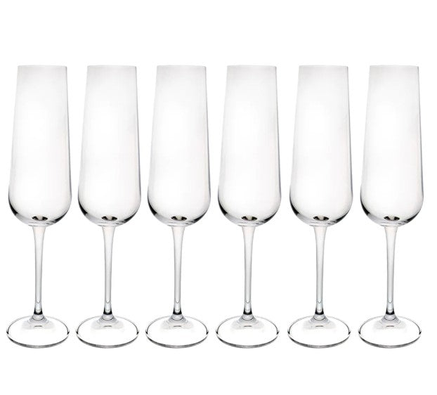 Jogo de 6 Taças para Champanhe Full-Fit em Cristal Ecológico 220ml