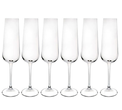 Jogo de 6 Taças para Champanhe Full-Fit em Cristal Ecológico 220ml