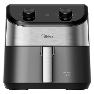 Fritadeira Elétrica Sem Óleo Air Fryer 5,5L Midea Widemax Preto e Inox 220V