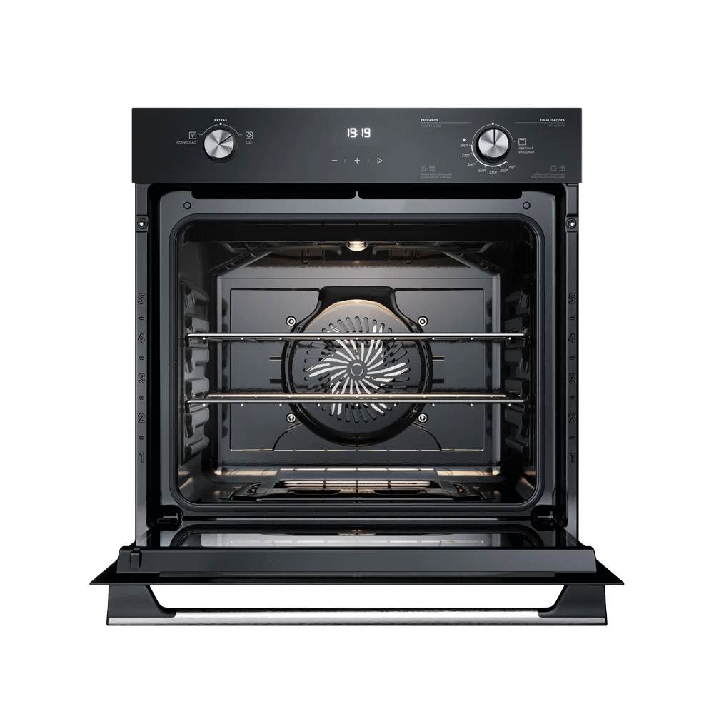 Forno de Embutir a Gás Electrolux 80L OE8GH Efficient PerfectCook 360 e Grill Preto 220V