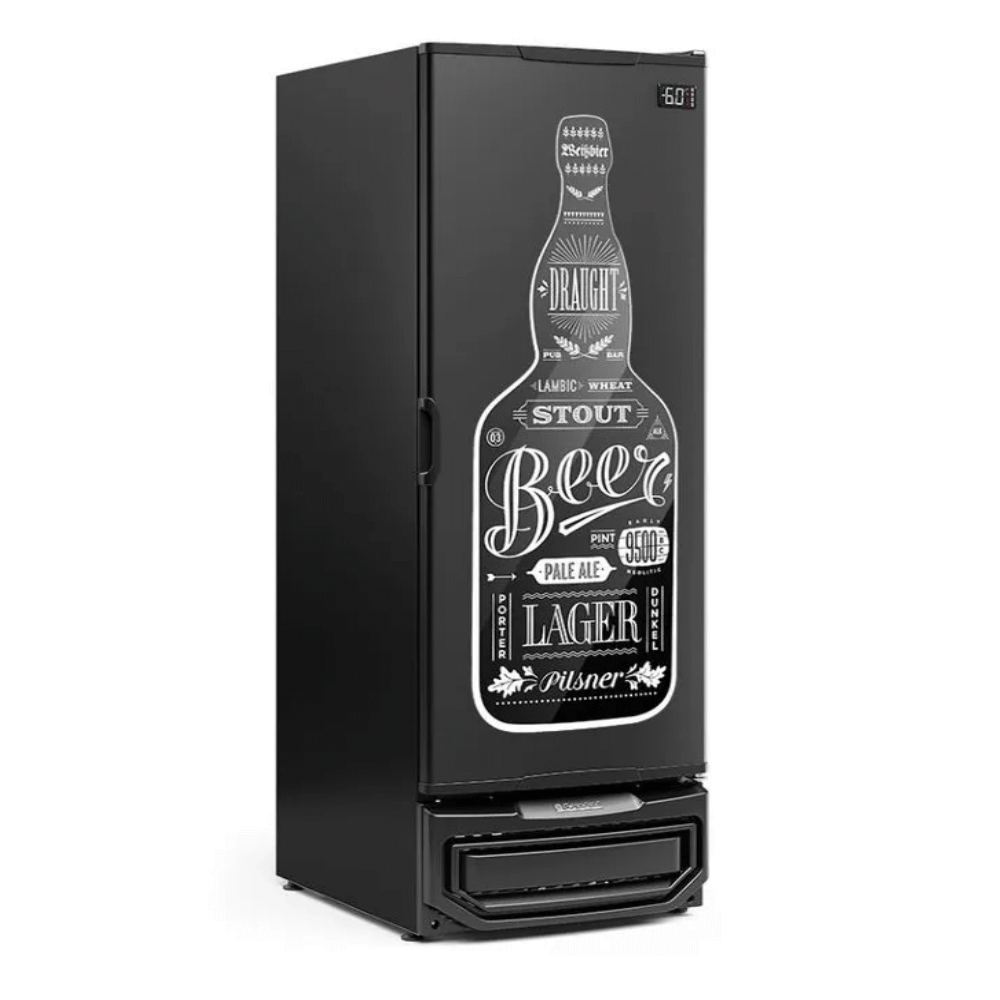 Cervejeira Gelopar 570L GCB-57 Porta Adesivada Beer Preto 220V