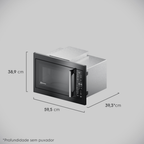 Kit Electrolux de Embutir Forno Elétrico OE5EA 50L com AirFryer + Micro-ondas 34L ME3BP 220V
