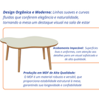 Mesa de Centro Orgânica TB616 88cm Dalla Costa Off White/Freijó