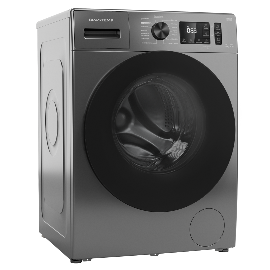 Lava e Seca Brastemp 11kg Smart Sensor Inverter BNO11AS Titanium 220V