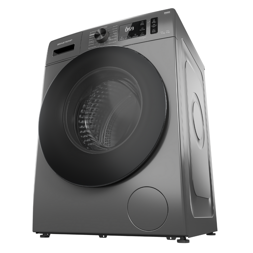 Lava e Seca Brastemp 11kg Smart Sensor Inverter BNO11AS Titanium 220V