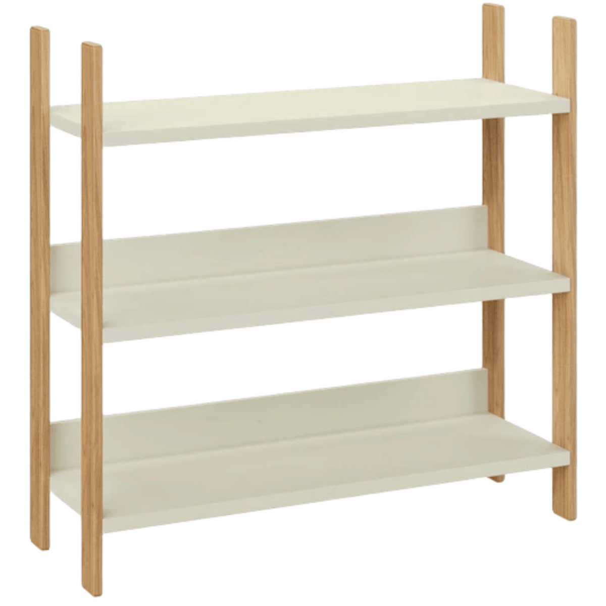 Estante E106 Dalla Costa 93cm 3 Prateleiras 100% MDF Off White e Freijó