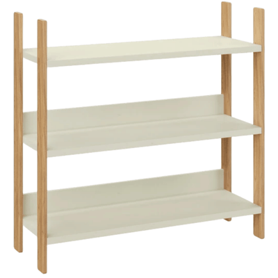 Estante E106 Dalla Costa 93cm 3 Prateleiras 100% MDF Off White e Freijó