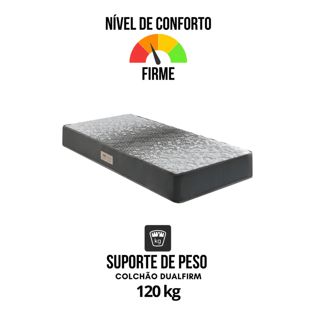 Colchão Espuma Dual Firm D-28 Ecoflex Solteiro 88x188x22 Chumbo