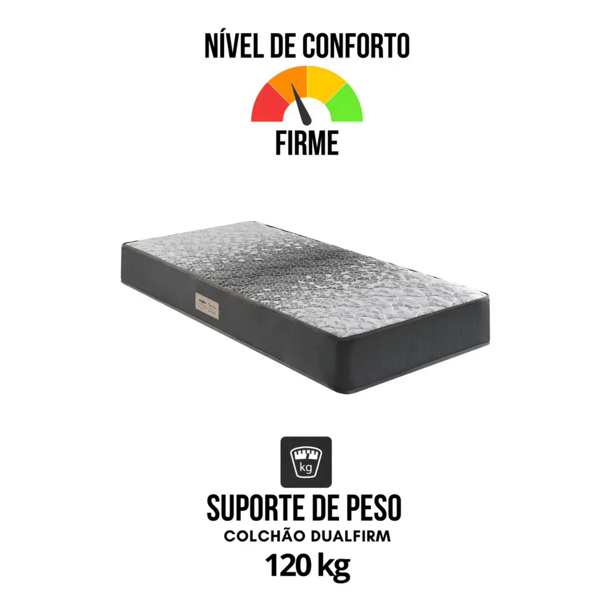 Colchão Espuma Dual Firm D-28 Ecoflex Solteiro 88x188x22 Chumbo