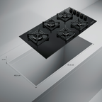 Cooktop à Gás Brastemp 5 Bocas BDS85AE Grades em Ferro Fundido Vidro Preto Bivolt
