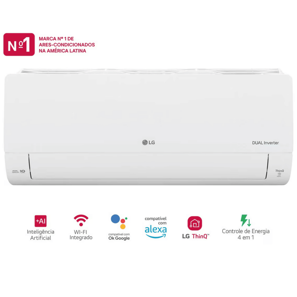 Ar-Condicionado Split LG Dual Inverter Voice 9000 BTUs Frio Branco 220V
