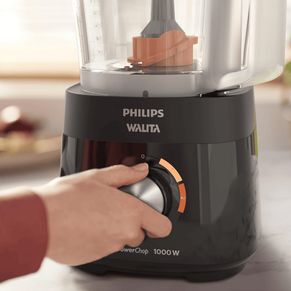 Processador de Alimentos Philips Walita PowerChop HR7304/92 1000W Preto 220V