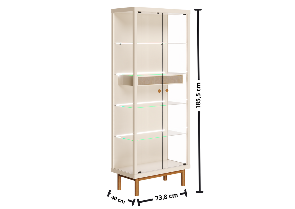 Cristaleira Dune com LED Imcal 74cm Off White