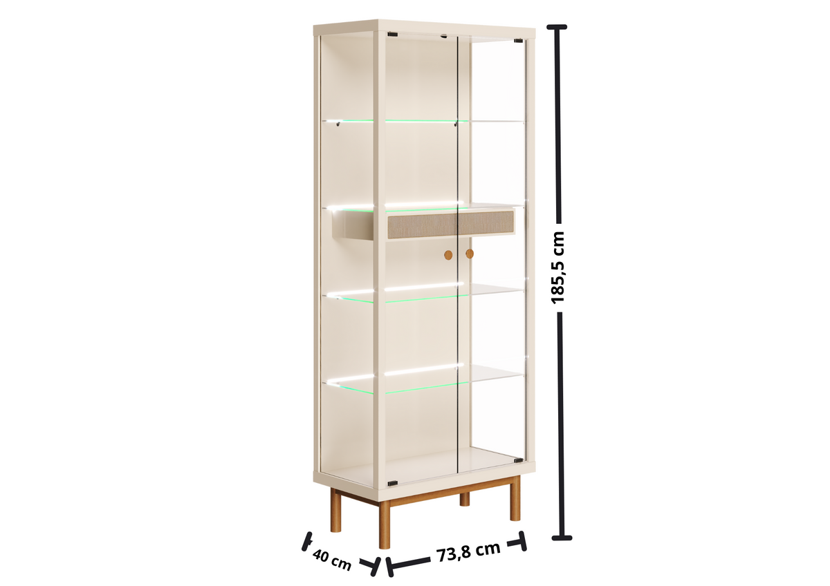 Cristaleira Dune com LED Imcal 74cm Off White