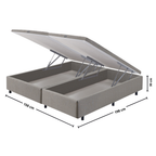 Base Baú para Colchão Queen Ecoflex 158x198x30 Lisa Cinza Chumbo
