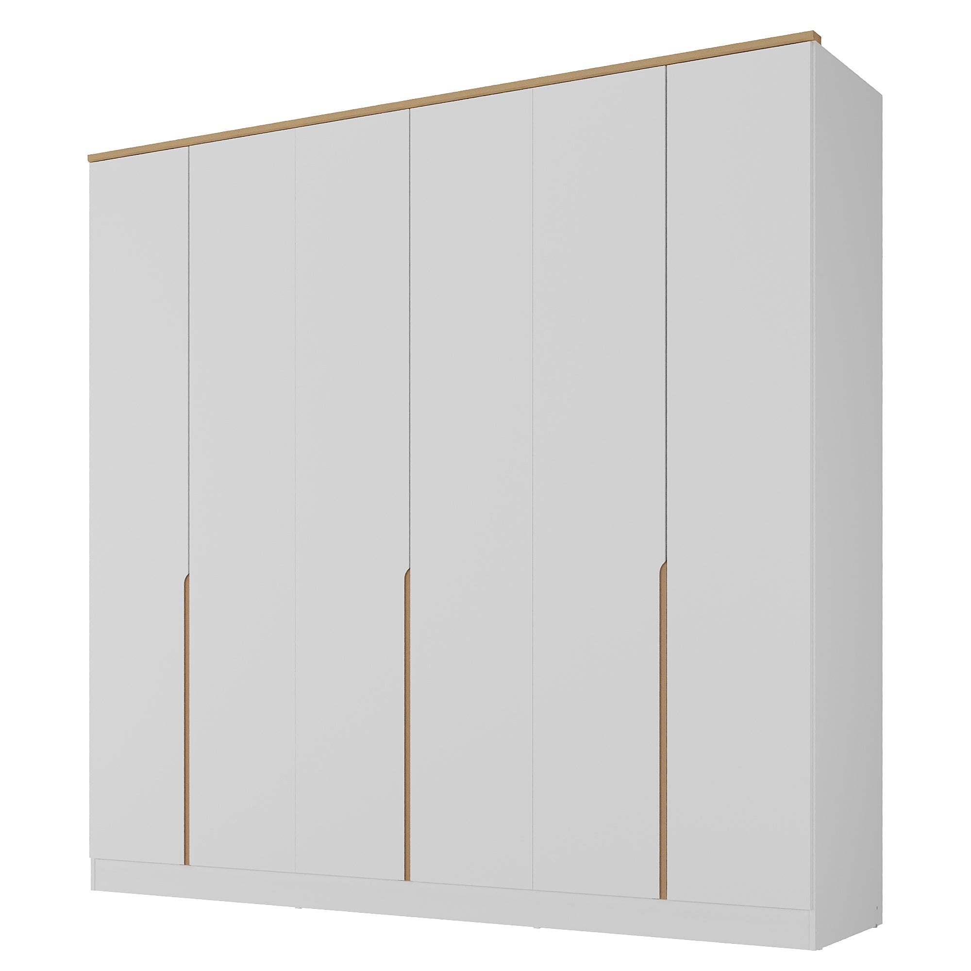 Roupeiro Logan Mambel 240cm 100% MDF 6 Portas Branco e Olmo