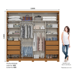 Roupeiro Cayman Henn 250cm 100% MDF 2 Portas Cinamomo