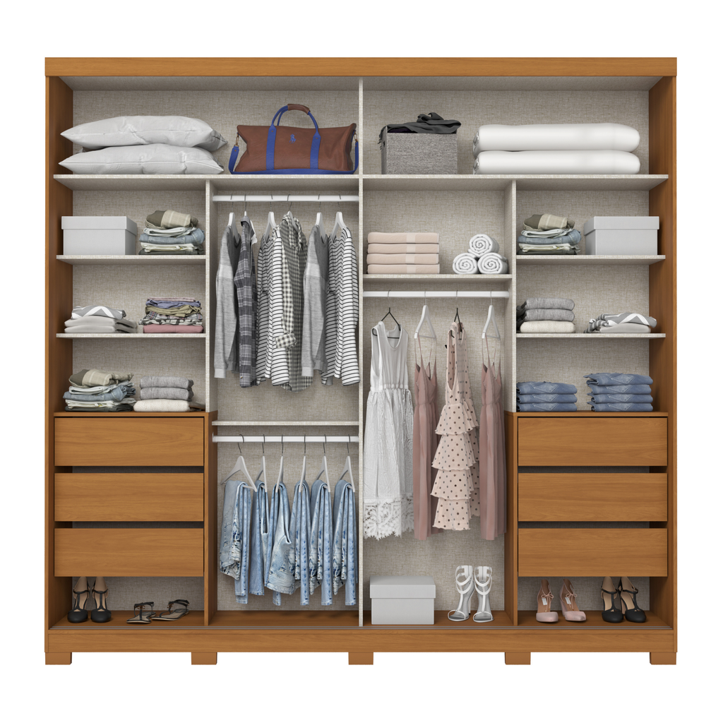 Roupeiro Cayman Henn 250cm 100% MDF 2 Portas Cinamomo