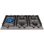 Cooktop à Gás Fischer 5 Bocas Platinium Prime Tripla Chama Inox Bivolt